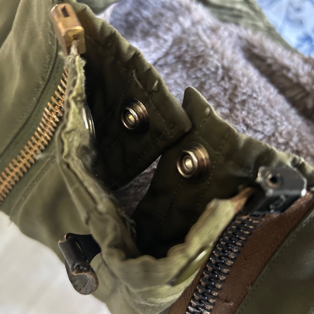 Vintage US ARMY AIR FORCES Flight Pants Mens 30 Green Type A-11 Bomber Shearling - Picture 12 of 17
